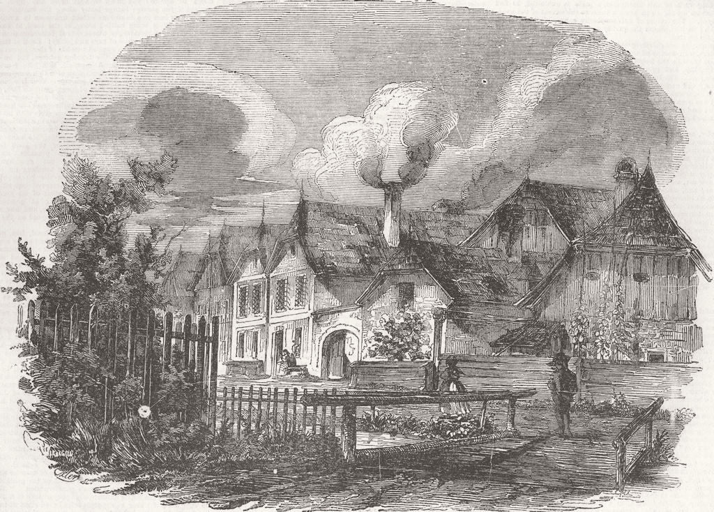 AUSTRIA. Wells, in Upper Austria 1851 old antique vintage print picture